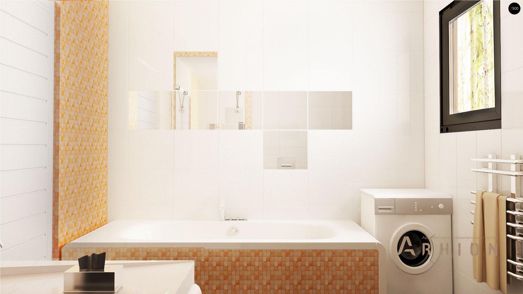 13. Проект одноэтажного дома в современном стиле с двускатной кровлей, Z98 L GP, площадью - 143 кв c терассой, гаражом